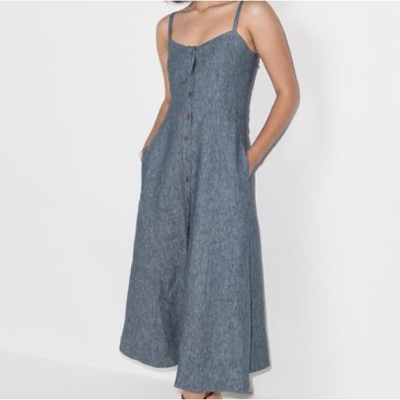 THREE GRACES blue linen maxi dress, size 2 - Picture 13 of 14